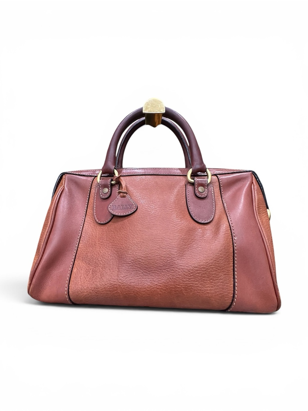 Vintage Bally Made in USA Leather Satchel in Cognac | Convertible Bag - Picture 1 of 9